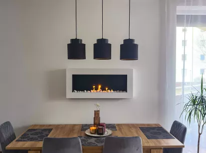 Wall-Mounted Bioethanol Fireplace – 900×400 mm BOX, Textured Matte White