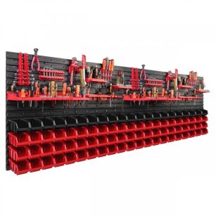 Workshop Tool Board 230x78 cm with Holders and 84 Bins