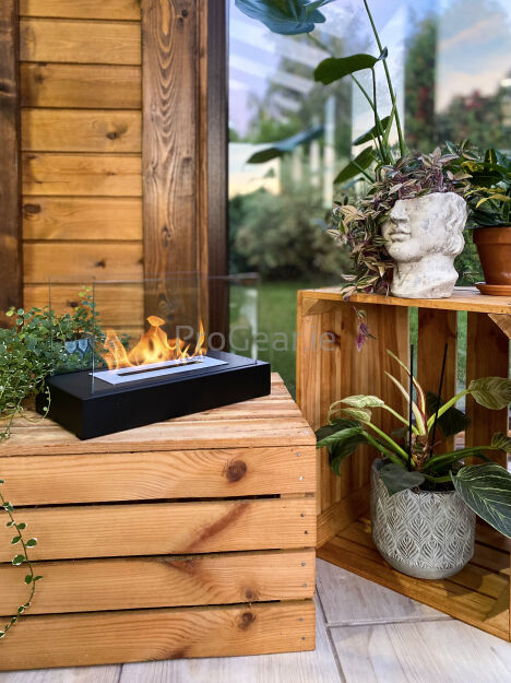 Glow Freestanding Bioethanol Fireplace – Matte Black