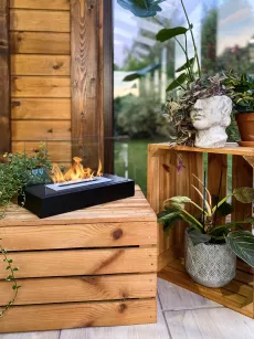 Glow Freestanding Bioethanol Fireplace – Matte Black