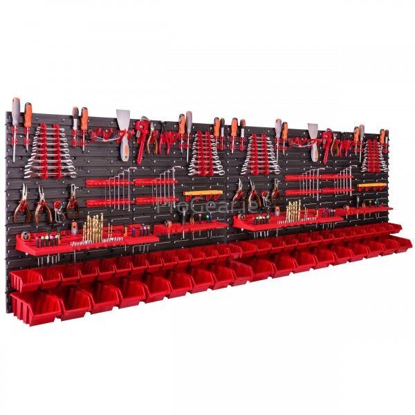Workshop Board 230x78 cm with Holders and 28 Storage Bins