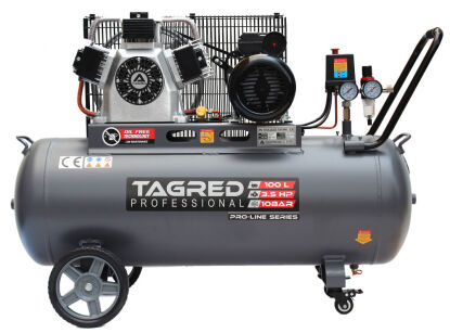 Oil-free compressor 10 BAR 100L 3-piston, powerful