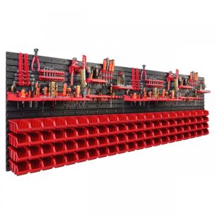 Workshop Tool board 230x78 cm with Holders and 84 Bins