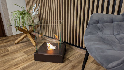 Sunset Garden – Freestanding Bioethanol Fireplace (Matte Brown)