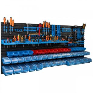Workshop Tool Board 175.5 x 78 cm with brackets and 52 bins