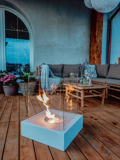 Sunset Garden – Freestanding Bioethanol Fireplace (Matte Grey)