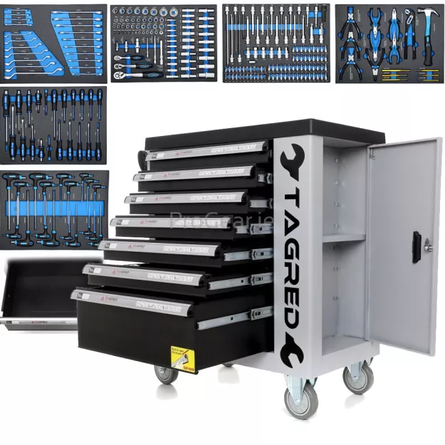 Workshop Cabinet, Tool Trolley with Tools TAGRED TA212 – 251 Pieces