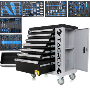 Workshop Cabinet, Tool Trolley with Tools TAGRED TA212 – 251 Pieces